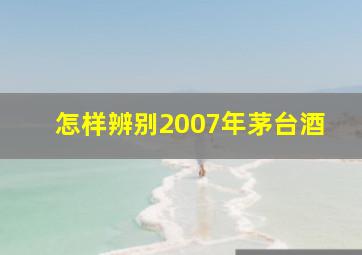 怎样辨别2007年茅台酒