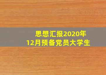 思想汇报2020年12月预备党员大学生