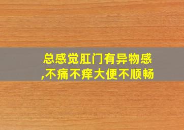 总感觉肛门有异物感,不痛不痒大便不顺畅