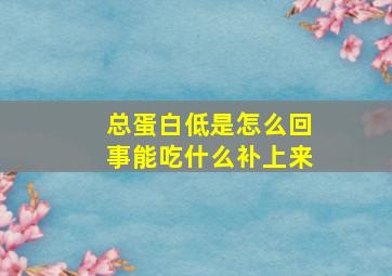 总蛋白低是怎么回事能吃什么补上来