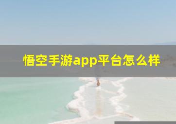 悟空手游app平台怎么样