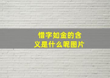 惜字如金的含义是什么呢图片