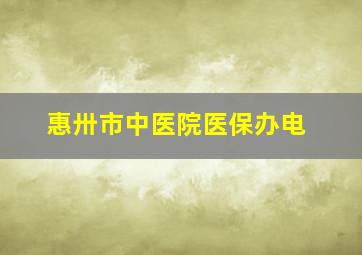 惠卅市中医院医保办电