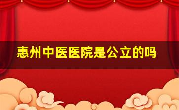 惠州中医医院是公立的吗