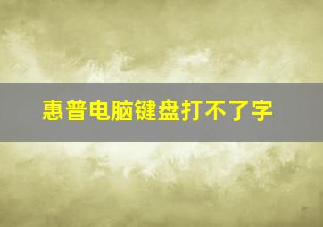 惠普电脑键盘打不了字