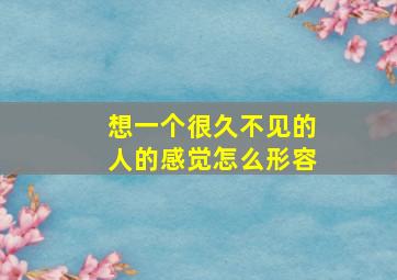 想一个很久不见的人的感觉怎么形容