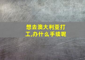 想去澳大利亚打工,办什么手续呢