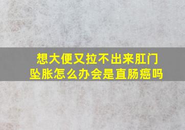 想大便又拉不出来肛门坠胀怎么办会是直肠癌吗