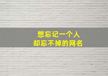 想忘记一个人却忘不掉的网名