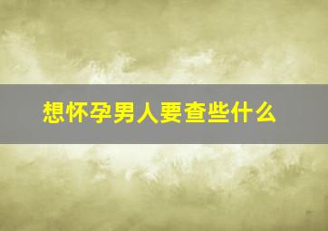 想怀孕男人要查些什么