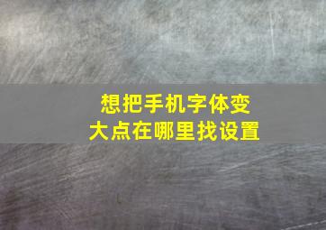 想把手机字体变大点在哪里找设置