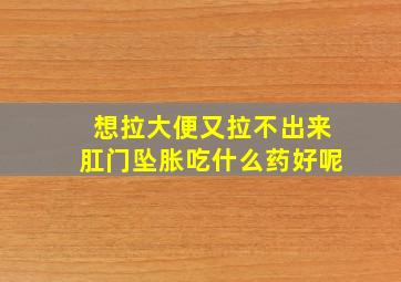 想拉大便又拉不出来肛门坠胀吃什么药好呢