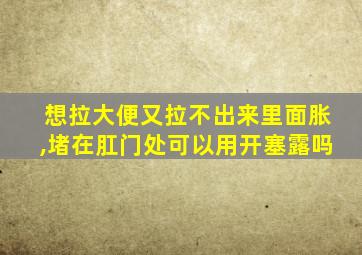 想拉大便又拉不出来里面胀,堵在肛门处可以用开塞露吗