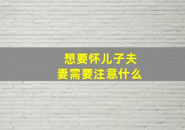 想要怀儿子夫妻需要注意什么