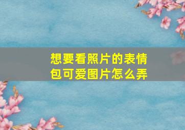 想要看照片的表情包可爱图片怎么弄