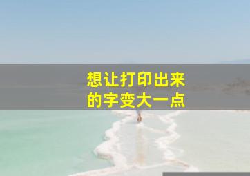 想让打印出来的字变大一点