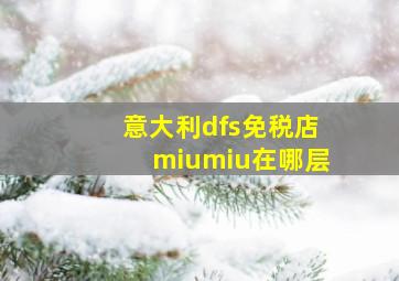 意大利dfs免税店miumiu在哪层