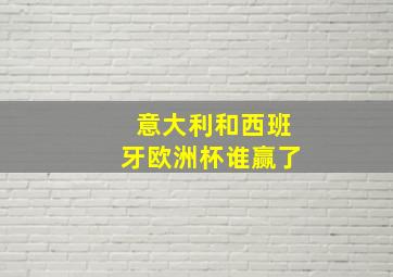 意大利和西班牙欧洲杯谁赢了