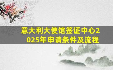 意大利大使馆签证中心2025年申请条件及流程