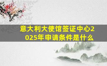 意大利大使馆签证中心2025年申请条件是什么