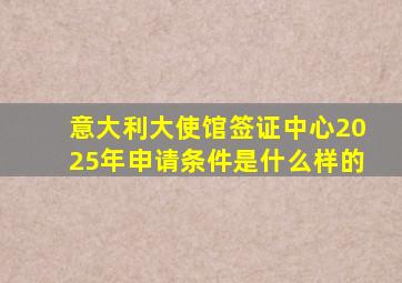 意大利大使馆签证中心2025年申请条件是什么样的