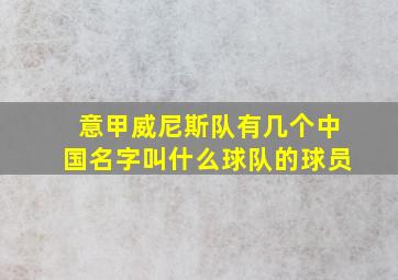 意甲威尼斯队有几个中国名字叫什么球队的球员