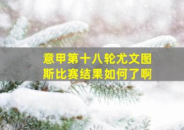 意甲第十八轮尤文图斯比赛结果如何了啊