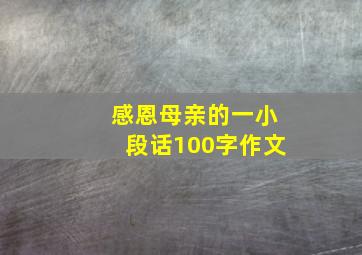 感恩母亲的一小段话100字作文