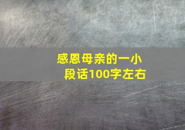 感恩母亲的一小段话100字左右