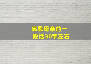 感恩母亲的一段话30字左右