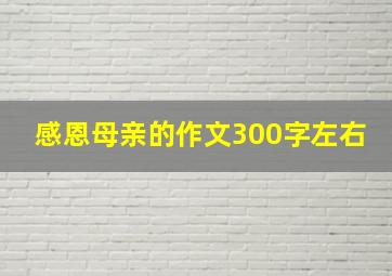 感恩母亲的作文300字左右