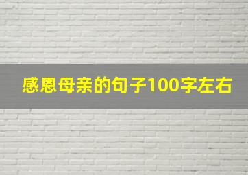 感恩母亲的句子100字左右