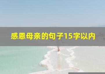 感恩母亲的句子15字以内