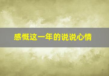 感慨这一年的说说心情