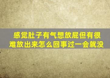 感觉肚子有气想放屁但有很难放出来怎么回事过一会就没