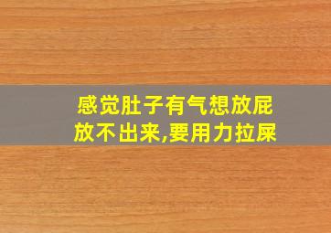 感觉肚子有气想放屁放不出来,要用力拉屎