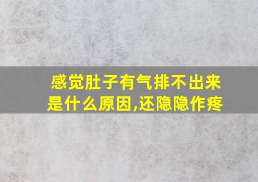 感觉肚子有气排不出来是什么原因,还隐隐作疼