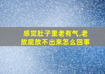 感觉肚子里老有气,老放屁放不出来怎么回事