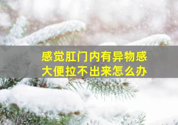 感觉肛门内有异物感大便拉不出来怎么办