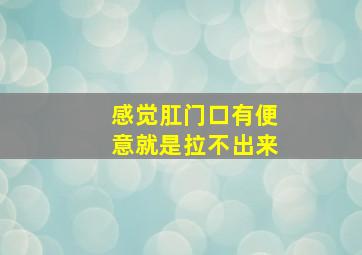 感觉肛门口有便意就是拉不出来