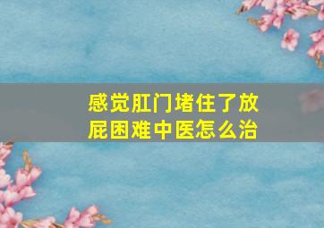 感觉肛门堵住了放屁困难中医怎么治