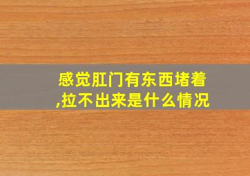 感觉肛门有东西堵着,拉不出来是什么情况