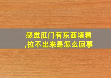 感觉肛门有东西堵着,拉不出来是怎么回事