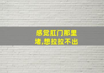 感觉肛门那里堵,想拉拉不出