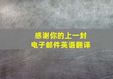 感谢你的上一封电子邮件英语翻译