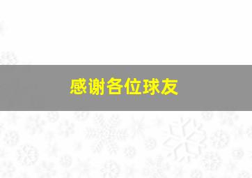 感谢各位球友