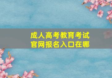 成人高考教育考试官网报名入口在哪