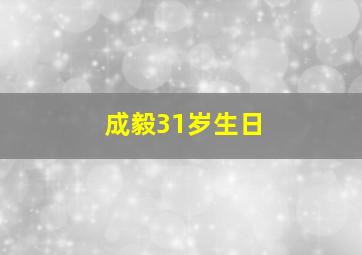 成毅31岁生日