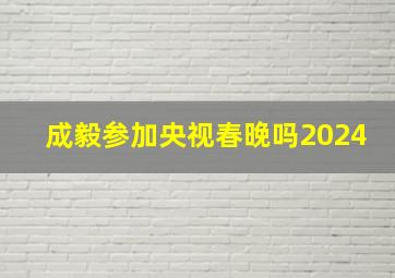 成毅参加央视春晚吗2024