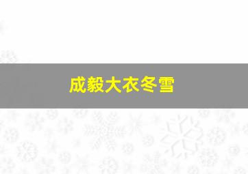 成毅大衣冬雪